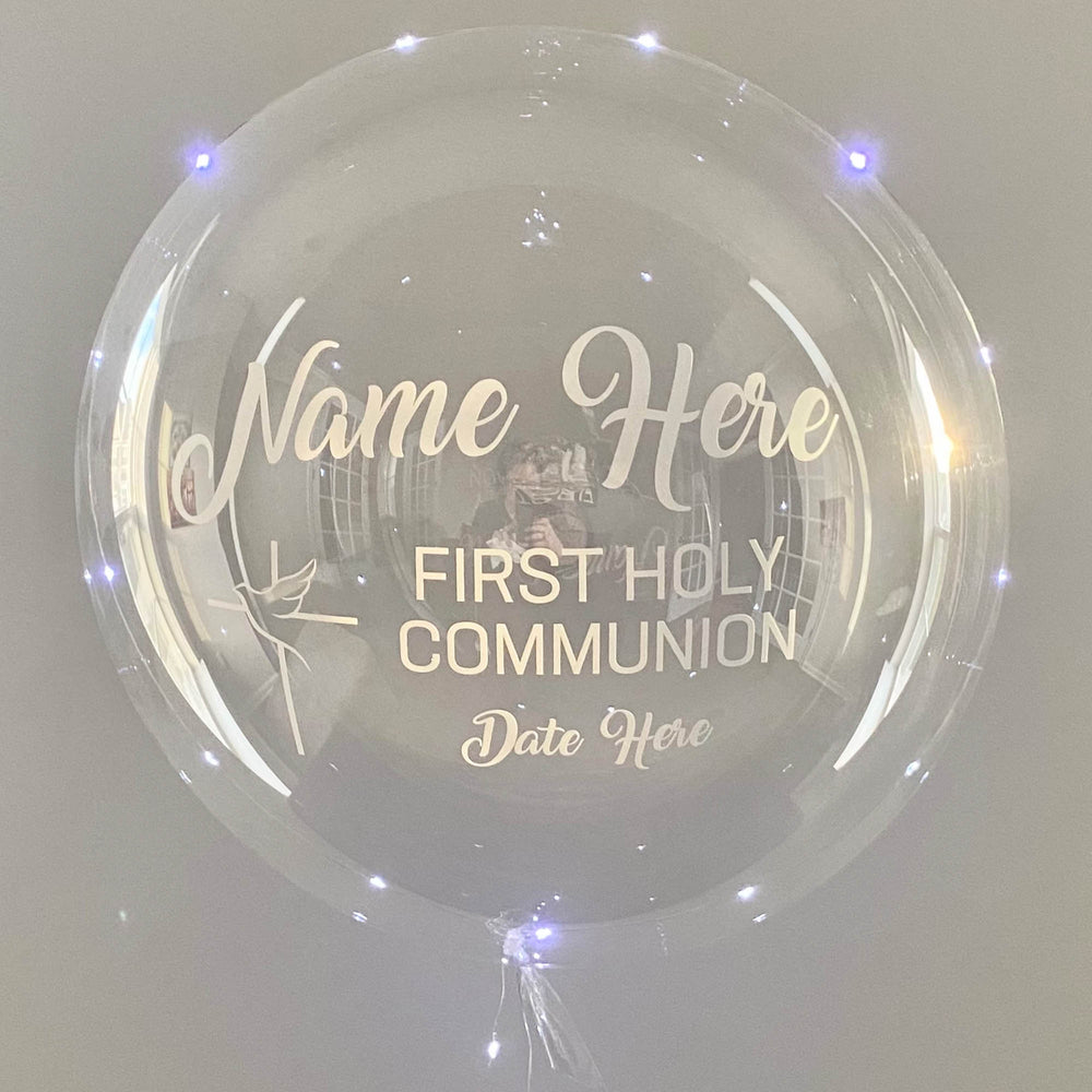 "First Holy Communion" Balloominator - Custom LED Communion Balloon - Balloominators