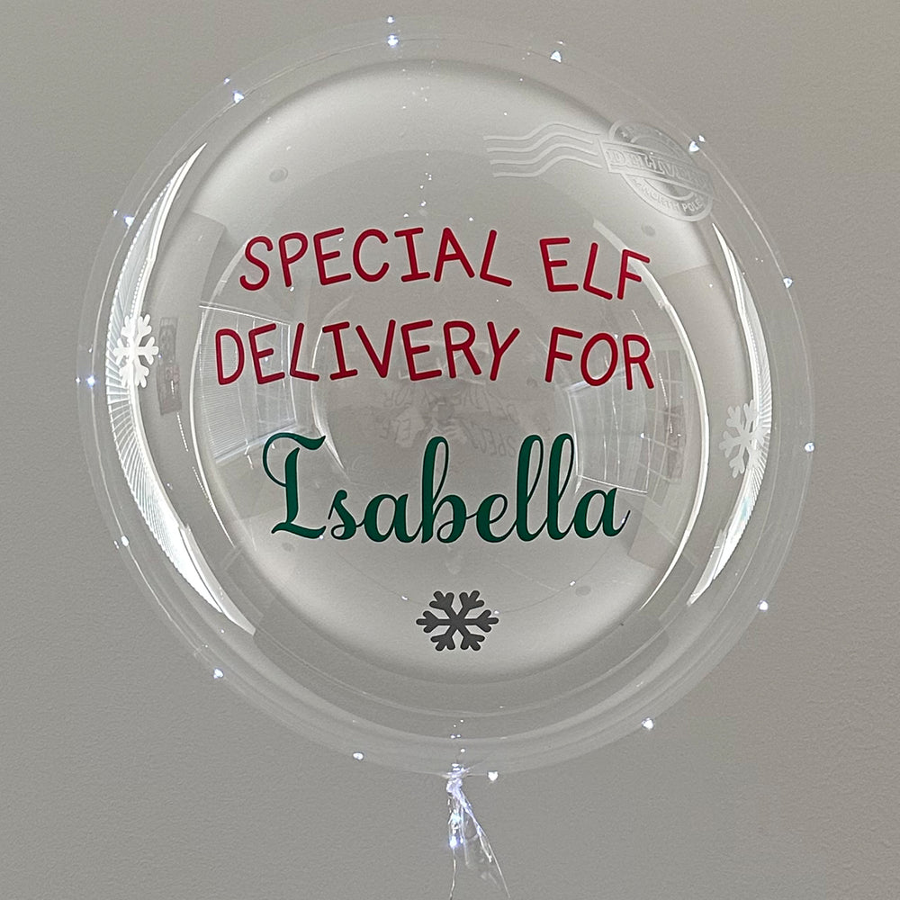 "Special Elf Delivery For" Balloominator -  Custom Elf Balloon - Balloominators