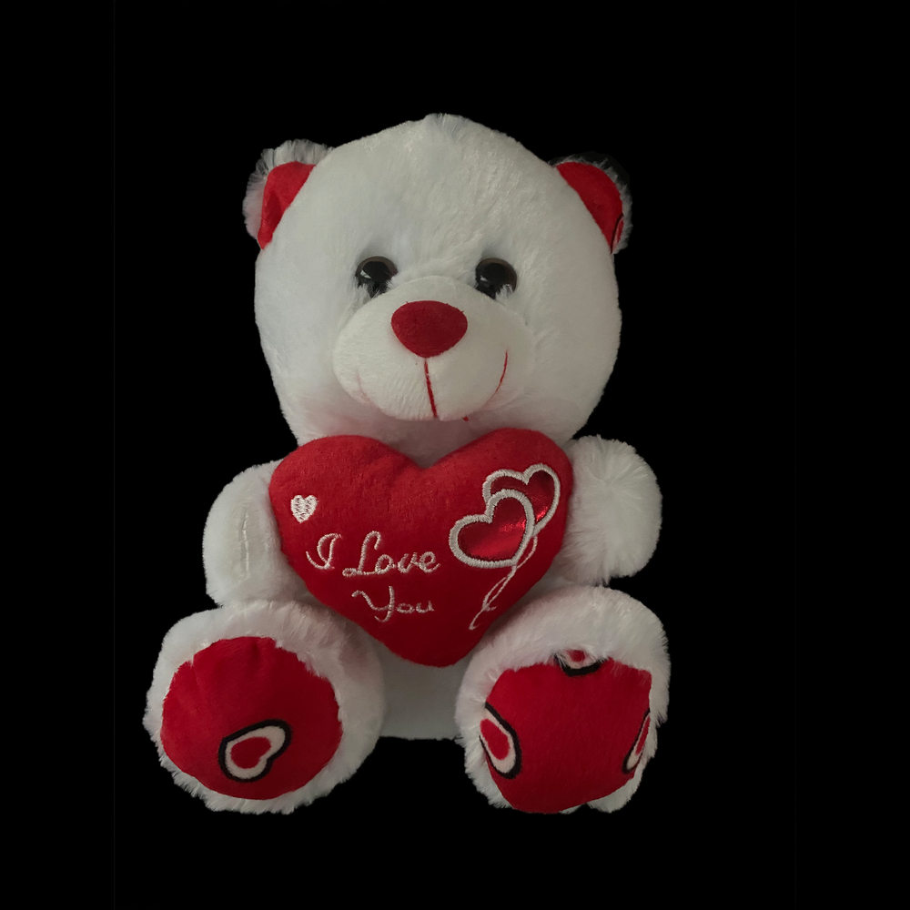 "happy Valentine's day" Balloon And Bear - Valentine's Day Balloon With Stand And Teddy Bear - Balloominators